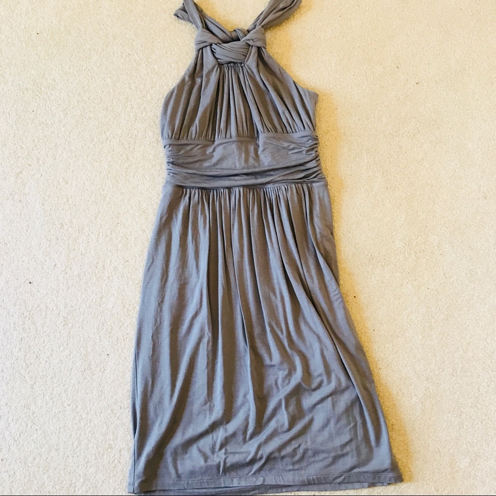 LOFT grey high empire waisted dress